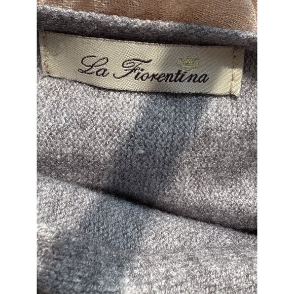 La Fiorentina Real Fur Trimmed Poncho OS New - Picture 4 of 5